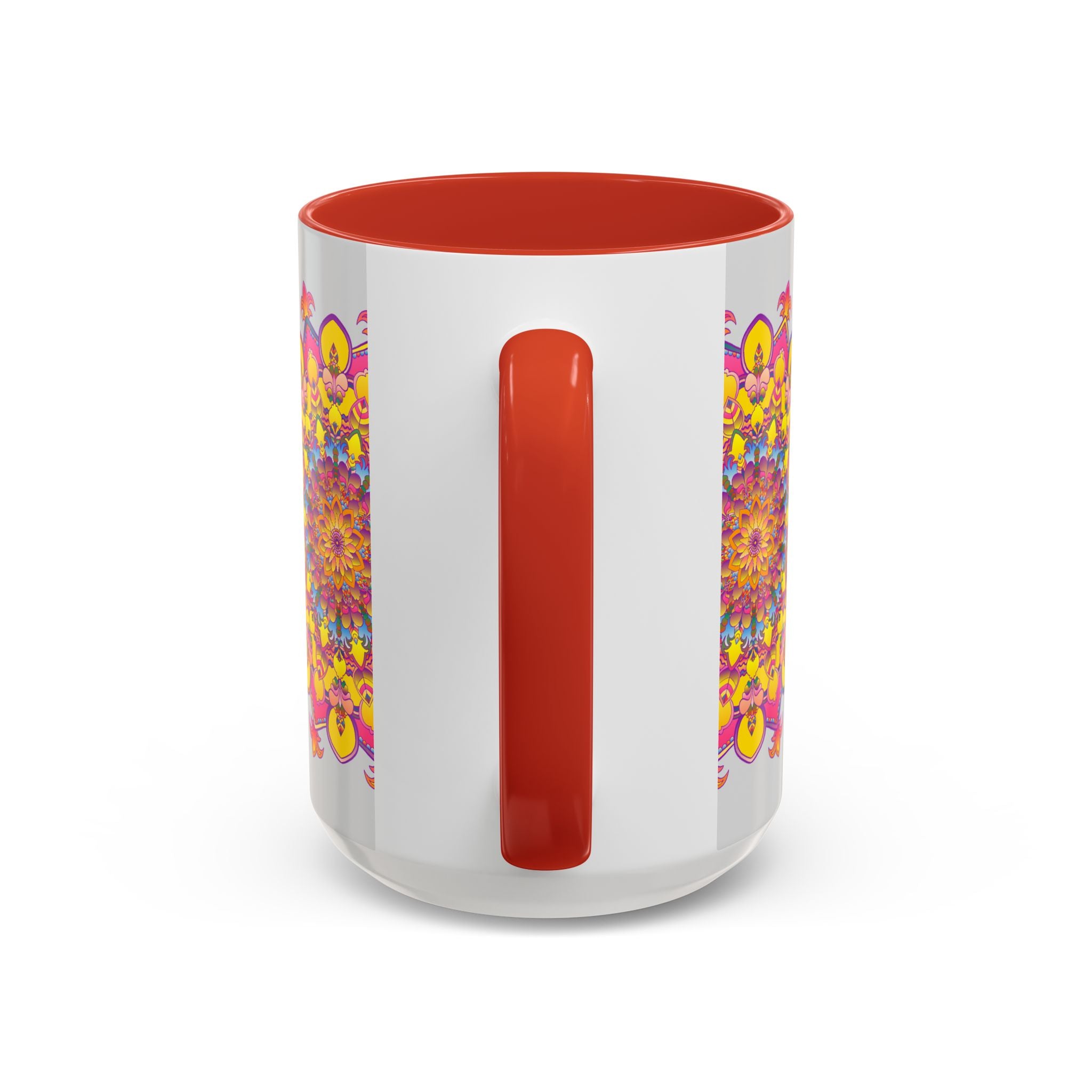 Colorful mandala art mug for meditation and relaxation, perfect for mindful sipping