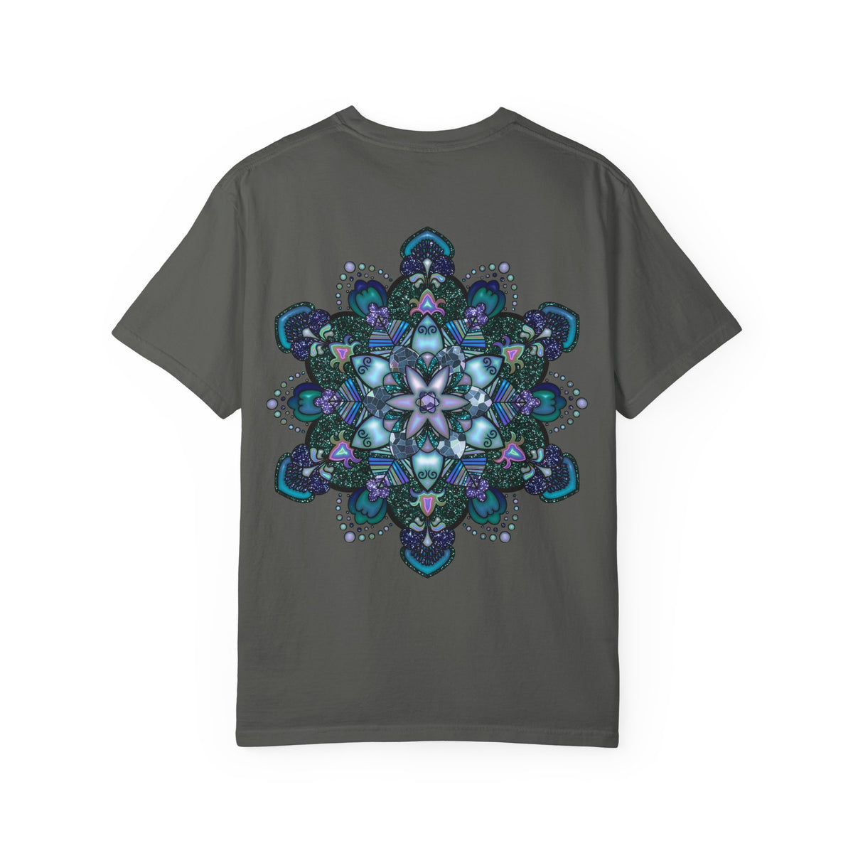 Mandala T-Shirt – Blue Purple Boho Geometric Floral Design