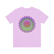 A beautiful and colorful Vibrant Mandala Tee representing spiritual peace and harmony with intricate patterns and vibrant colors