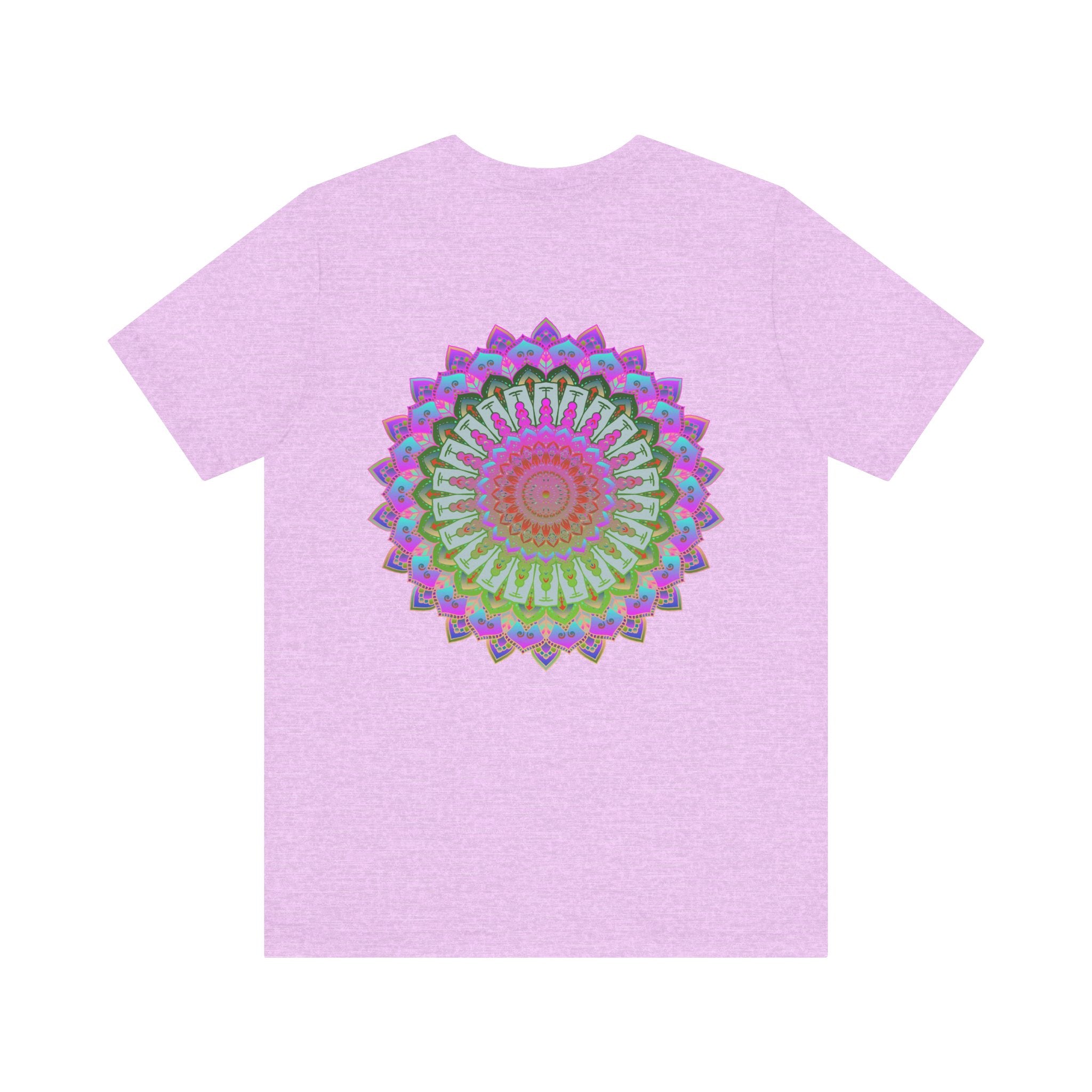 A beautiful and colorful Vibrant Mandala Tee representing spiritual peace and harmony with intricate patterns and vibrant colors