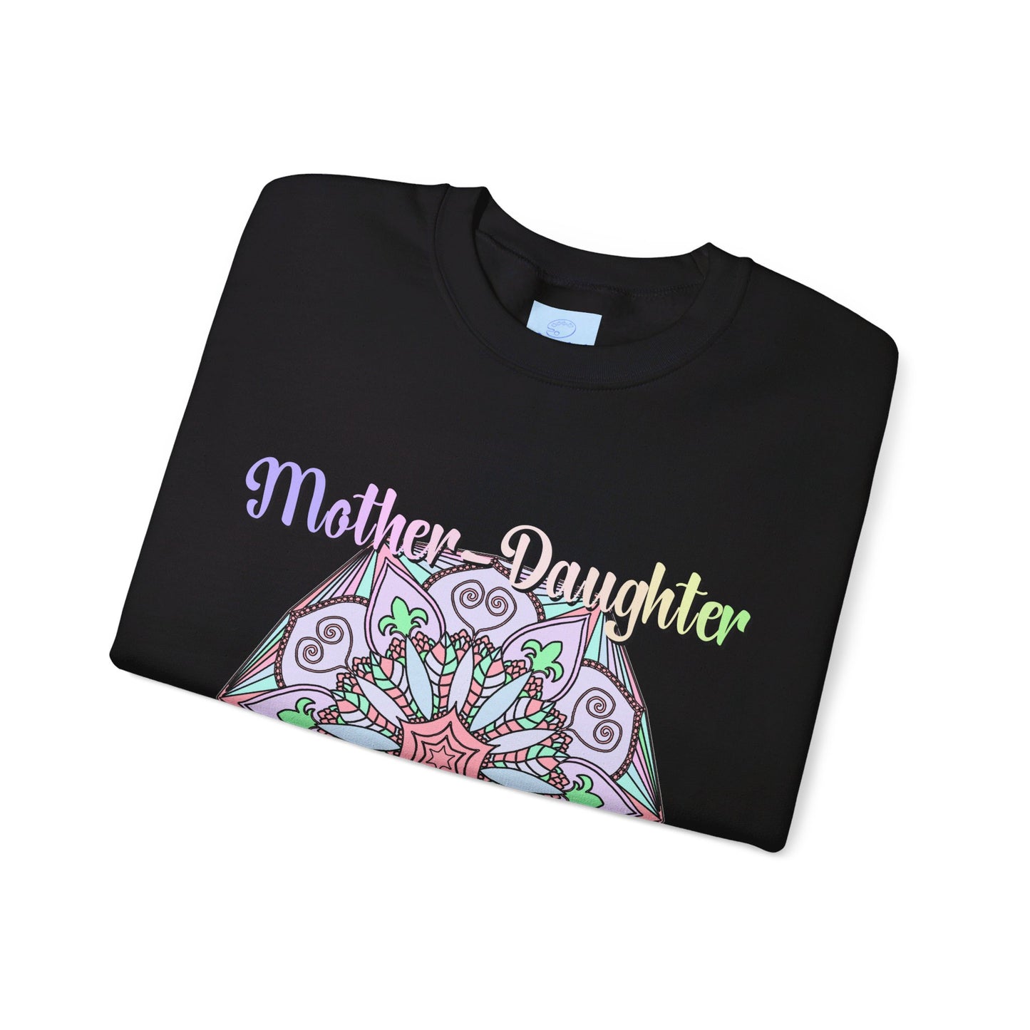 Unisex Heavy Blend™ Crewneck Sweatshirt with 'Mother-Daughter Bond' design, perfect birthday gift for mom, available in various sizes and colors