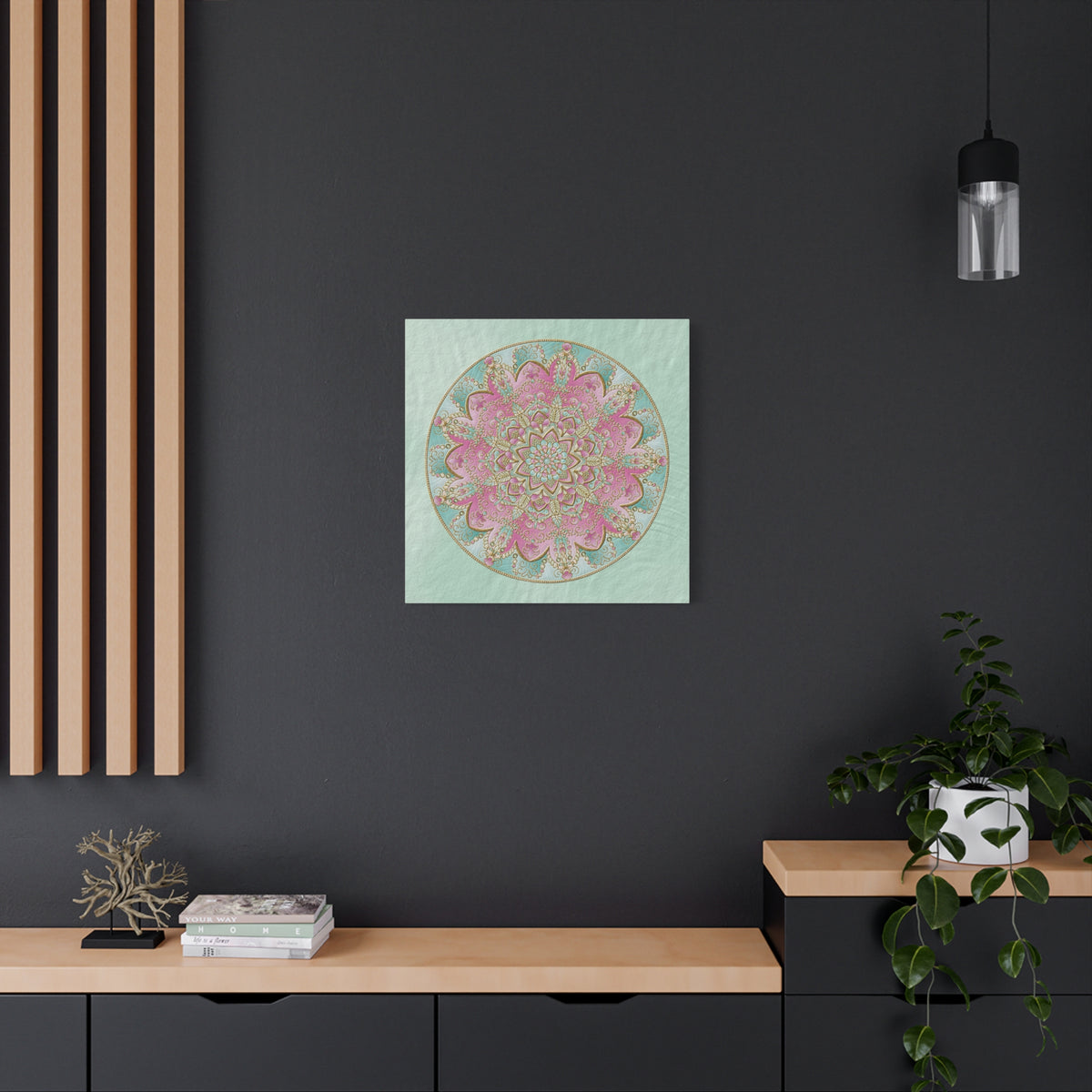 Pastel Pink Mandala Canvas Wall Art