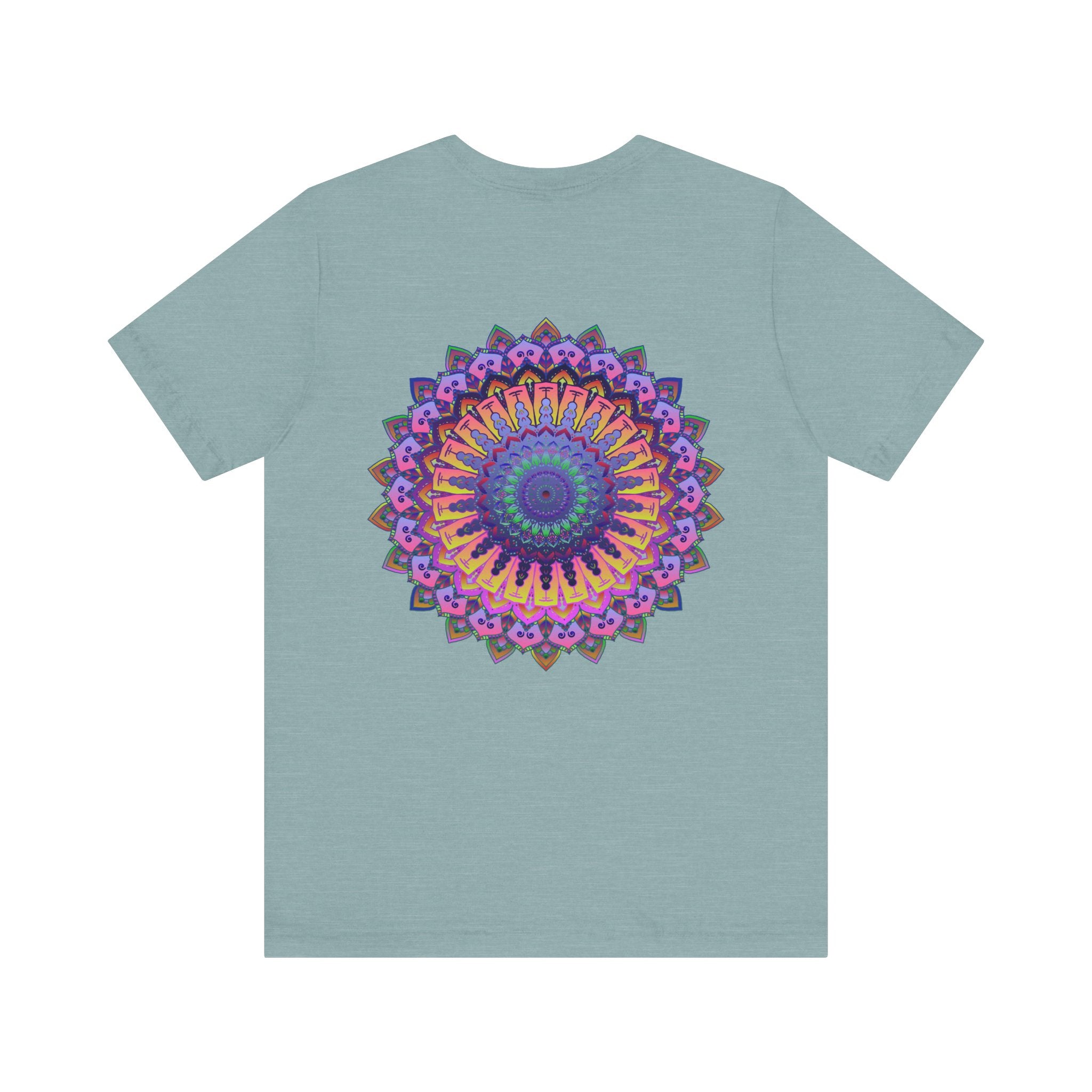 Vibrant Mandala T-Shirt featuring intricate spiritual design for peace and harmony