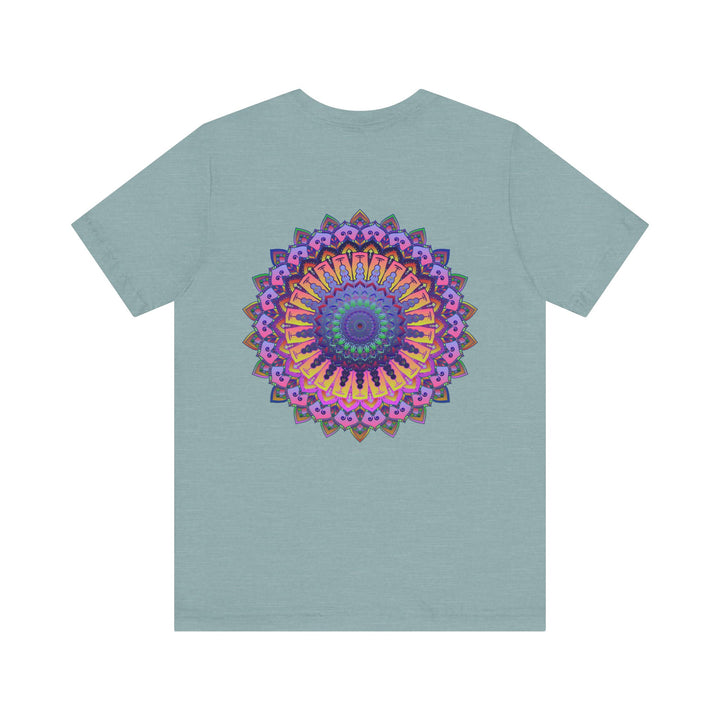 Vibrant Mandala T-Shirt featuring intricate spiritual design for peace and harmony