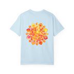 Handmade Mandala T-Shirt featuring intricate and colorful design, suitable for both men and women, perfect for yoga and meditation practices