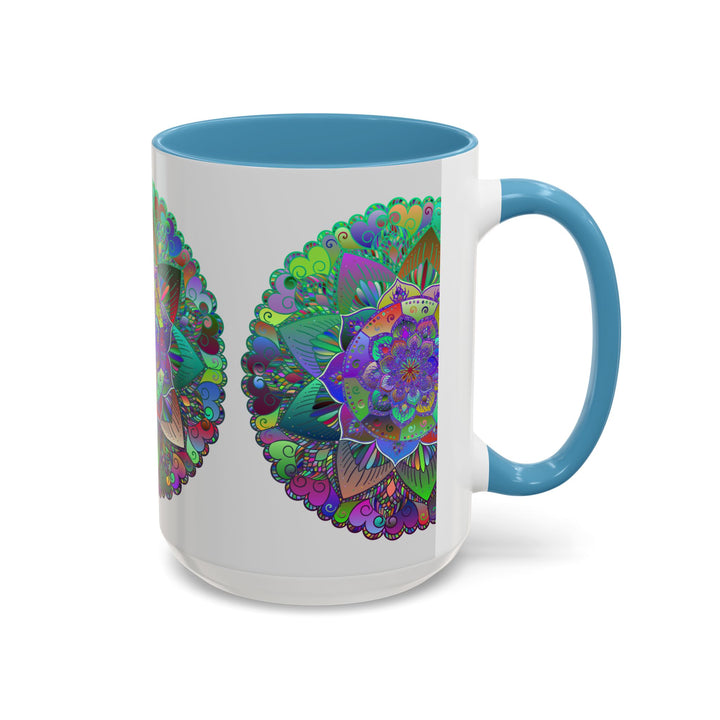 Colorful and intricate mandala art mug with beautiful designs