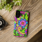 Floral Fantasy iPhone and Google Pixel Case in Bright Green Palette