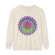 Comfortable and trendy unisex long sleeve t-shirt featuring a colorful mandala print