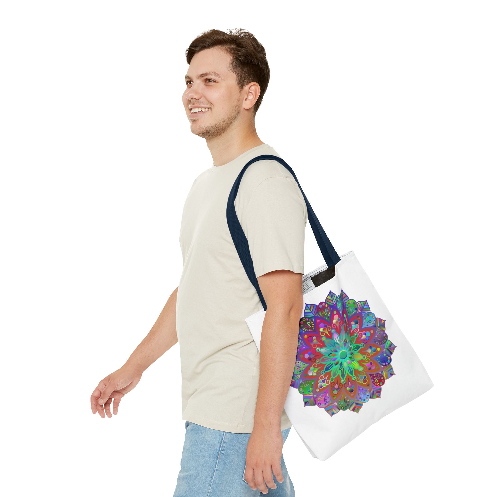 Vibrant and intricate mandala patterned tote bag perfect for everyday use