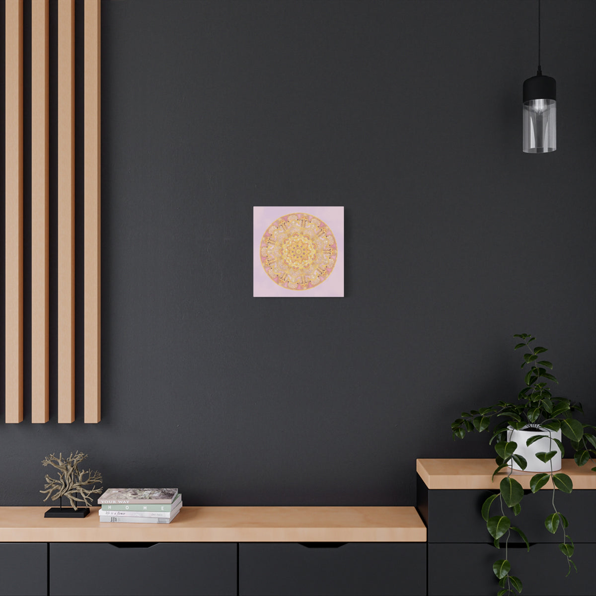 Pink and Gold Mandala Matte Canvas Wall Art