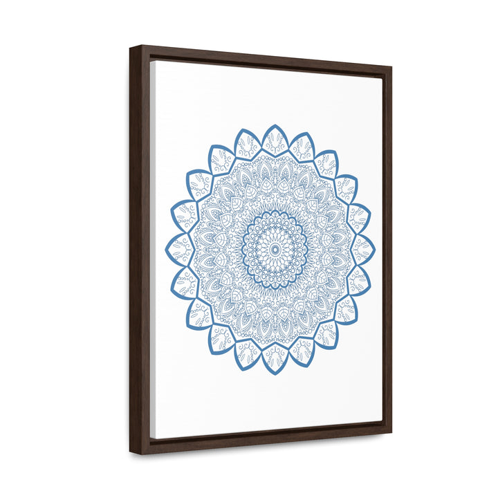 Beautifully crafted Mandala Handmade Art in Steel Blue, perfect for decorating your space with intricate design on Gallery Canvas Wraps