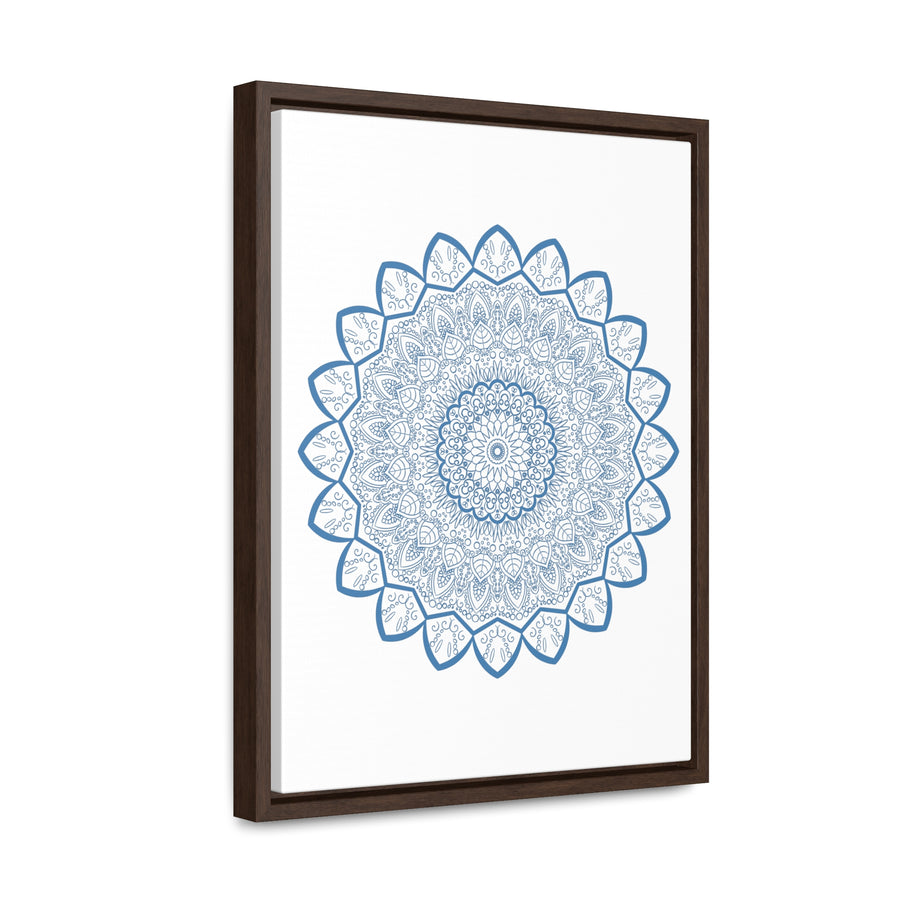 Beautifully crafted Mandala Handmade Art in Steel Blue, perfect for decorating your space with intricate design on Gallery Canvas Wraps