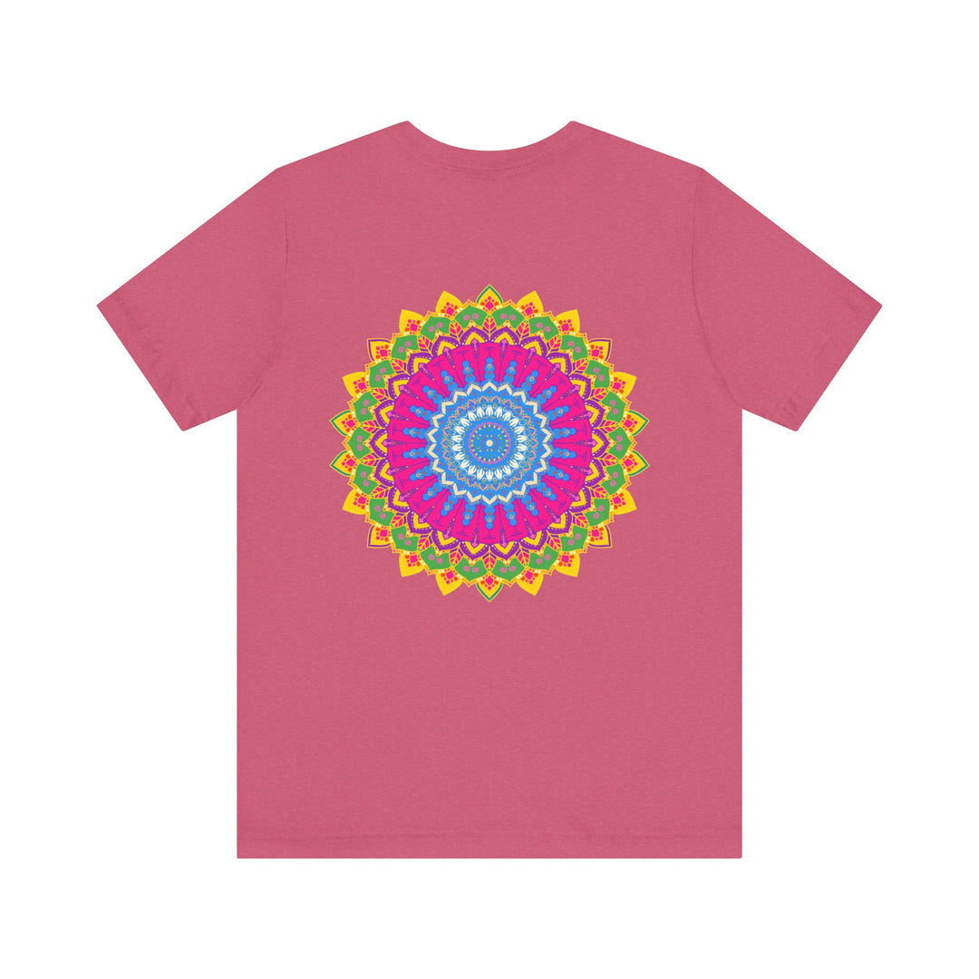 A colorful mandala design t-shirt with spiritual and peaceful vibes