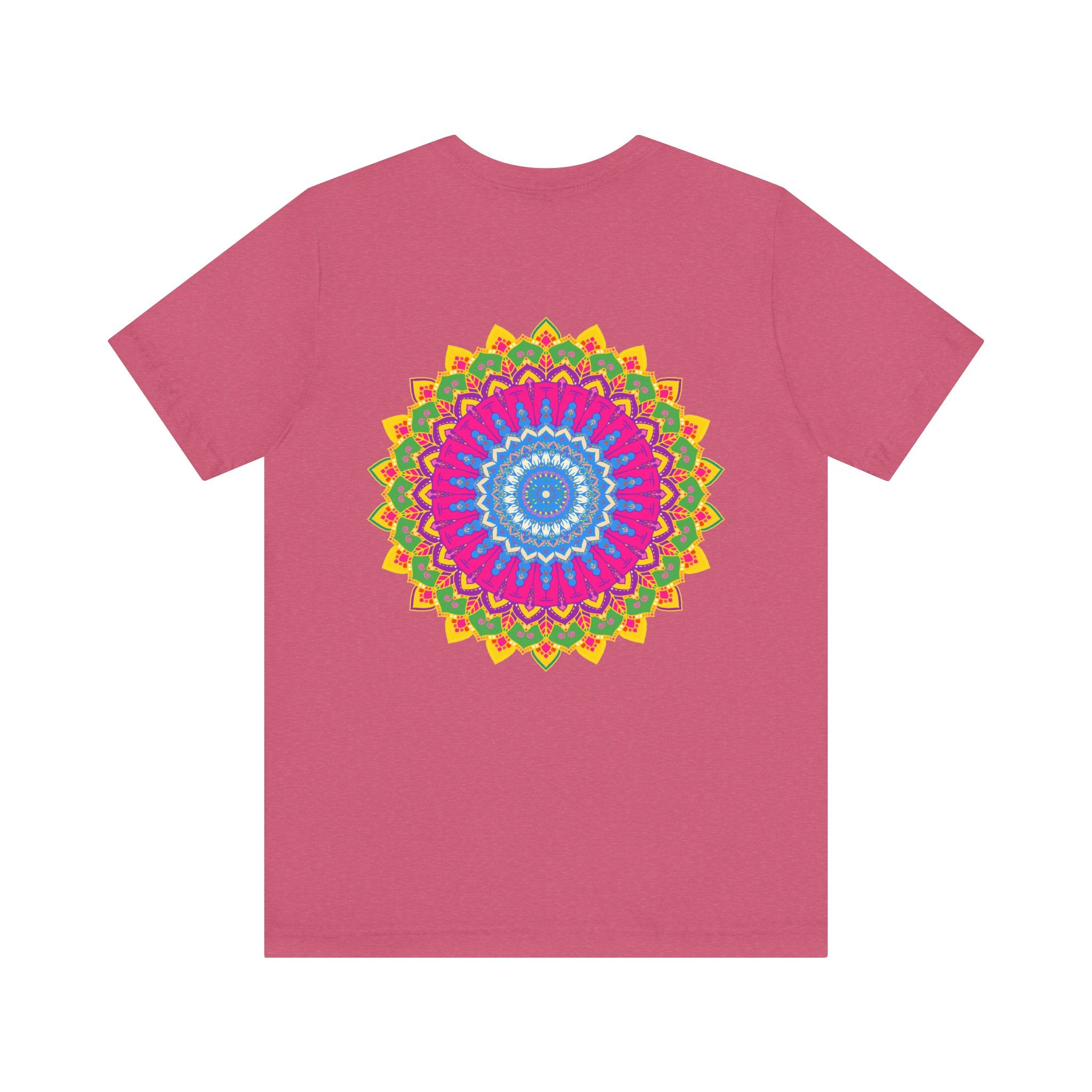 A colorful mandala design t-shirt with spiritual and peaceful vibes