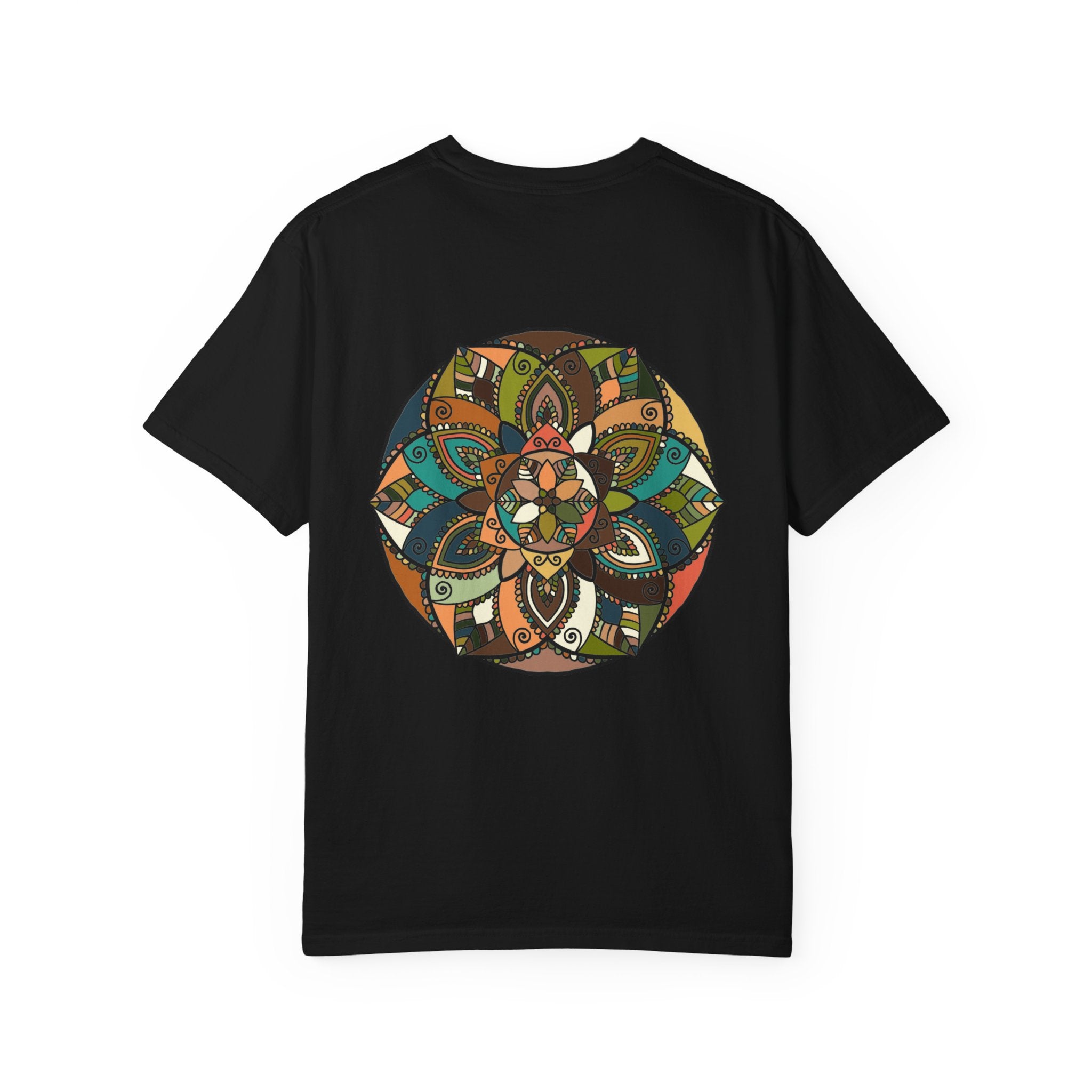 Mandala Earth Flora T-Shirt — Earthy Tones Geometric Art Tee