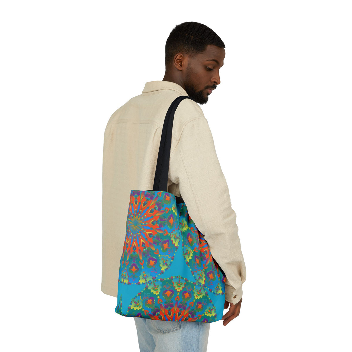 Canvas Tote Bag in Bright Tropical Colors for Summer Fun