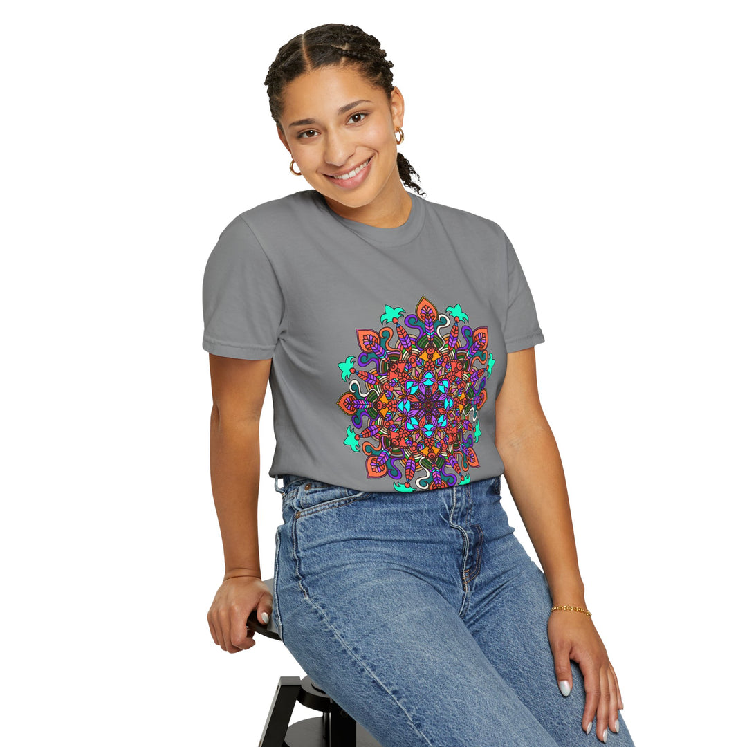 Mandala Art T-Shirt in Bold Colors for Creative Expression