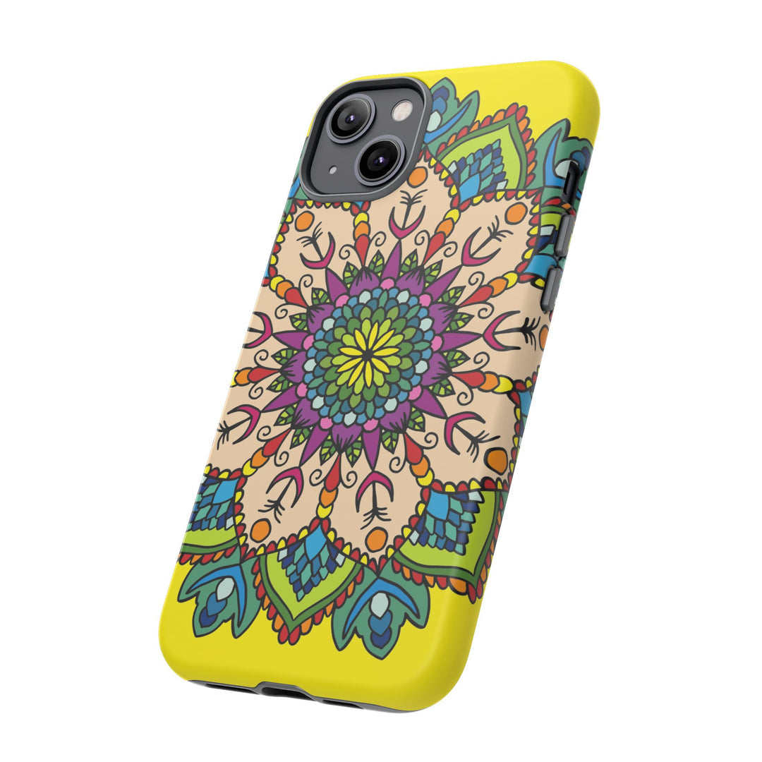 Intricate Floral Yellow Phone Case for Bold Protection and Style