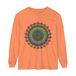 Intricate mandala design unisex long sleeve t-shirt in vibrant colors