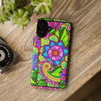 Floral Fantasy iPhone and Google Pixel Case in Bright Green Palette