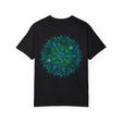 Unisex hand-drawn intricate mandala design t-shirt in black and white