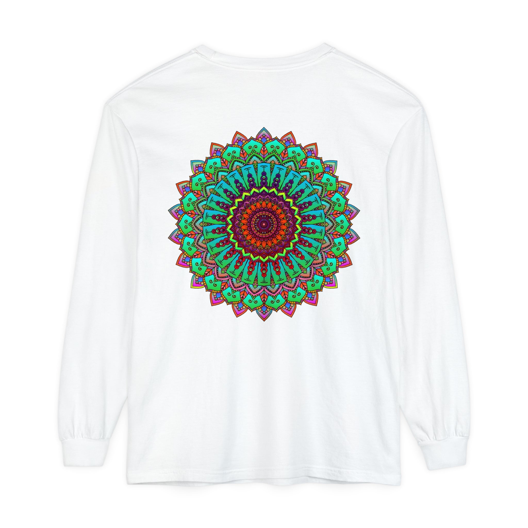 Vibrant Mandala Long Sleeve T-Shirt - Spiritual Art 18