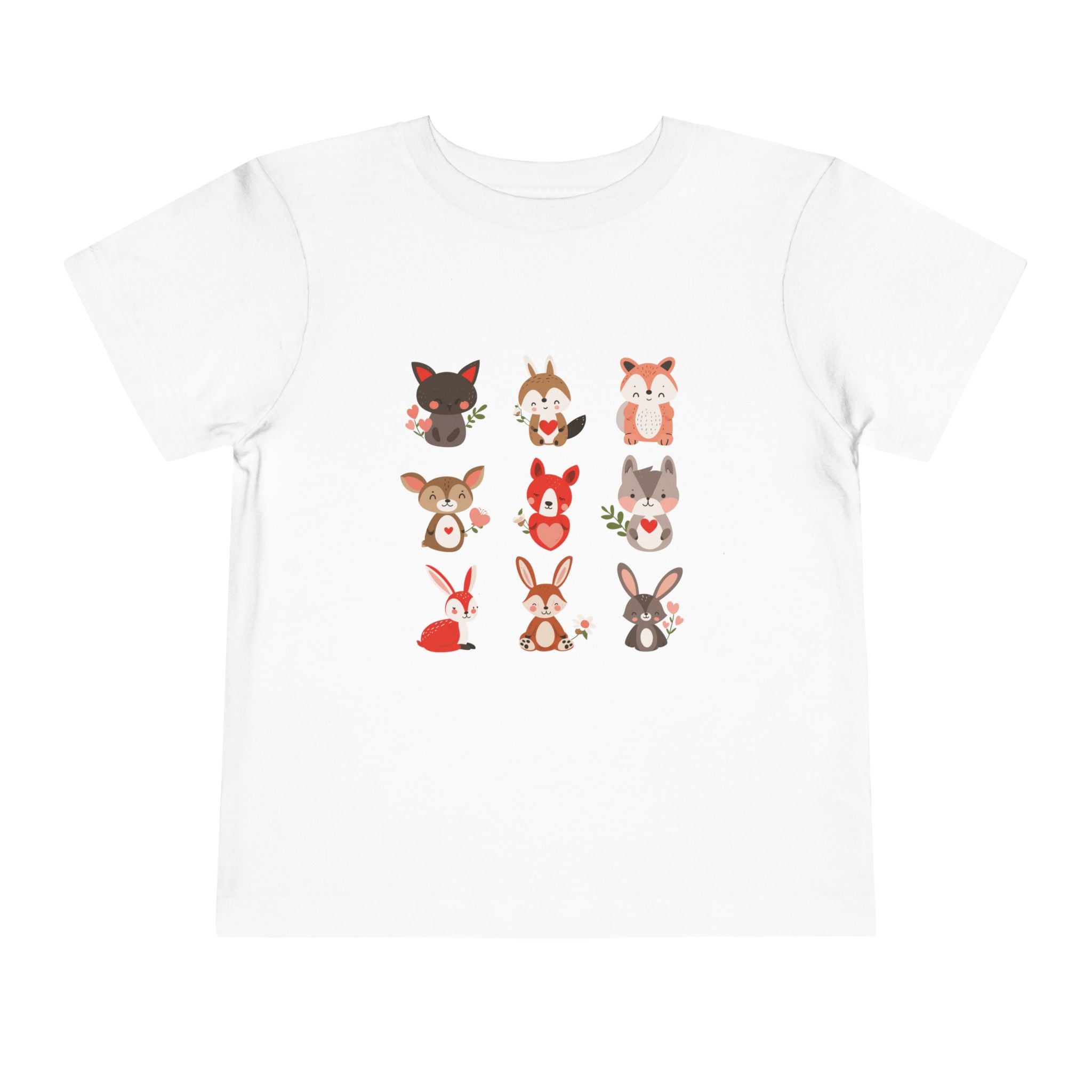 Animal Love Toddler Tee, Cute Cartoon Animals T-Shirt for Kids