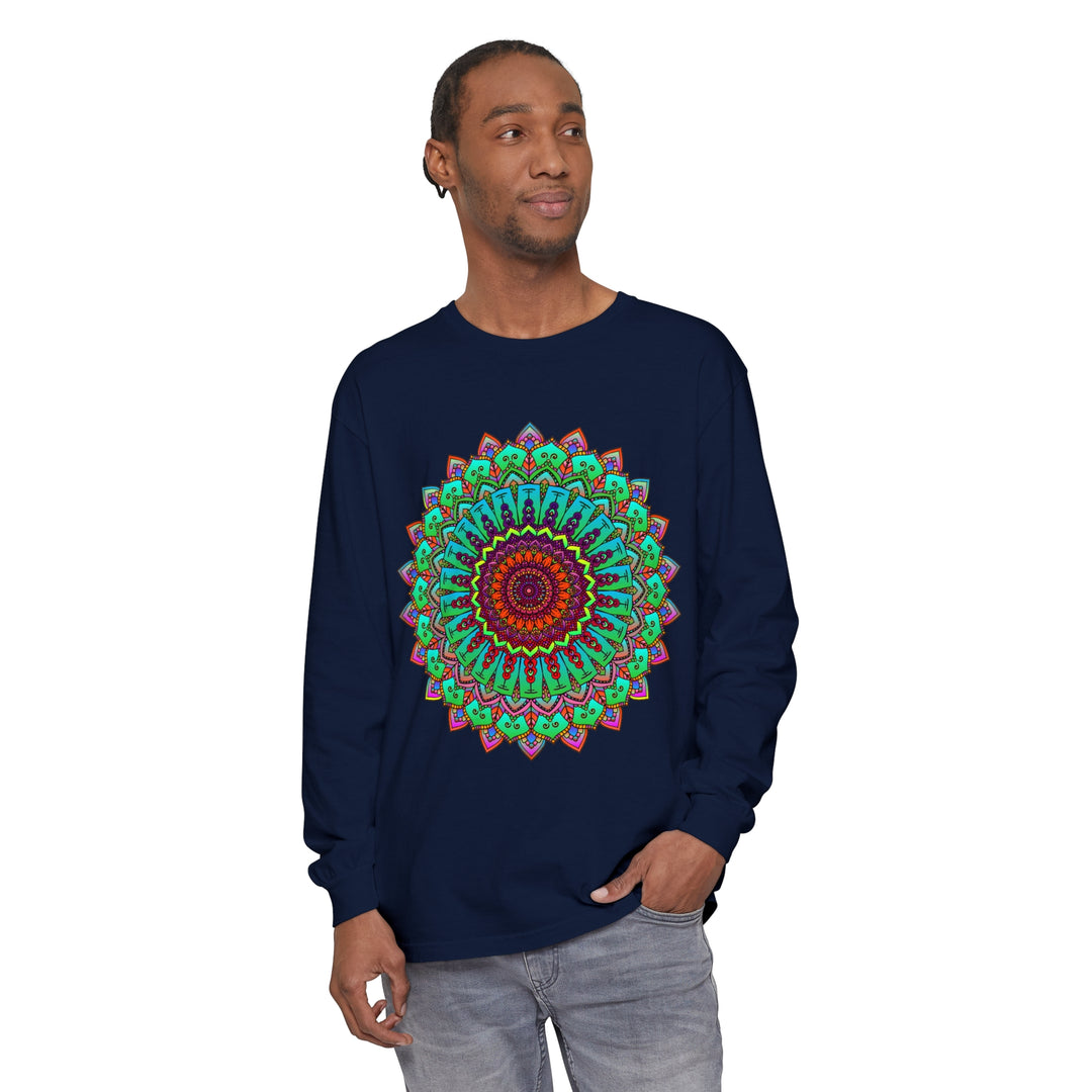 Vibrant Mandala Long Sleeve T-Shirt - Spiritual Art 31