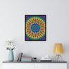 Beautiful hand-drawn mandala art framed poster, perfect for mindfulness and yoga practice, adds serenity to any space