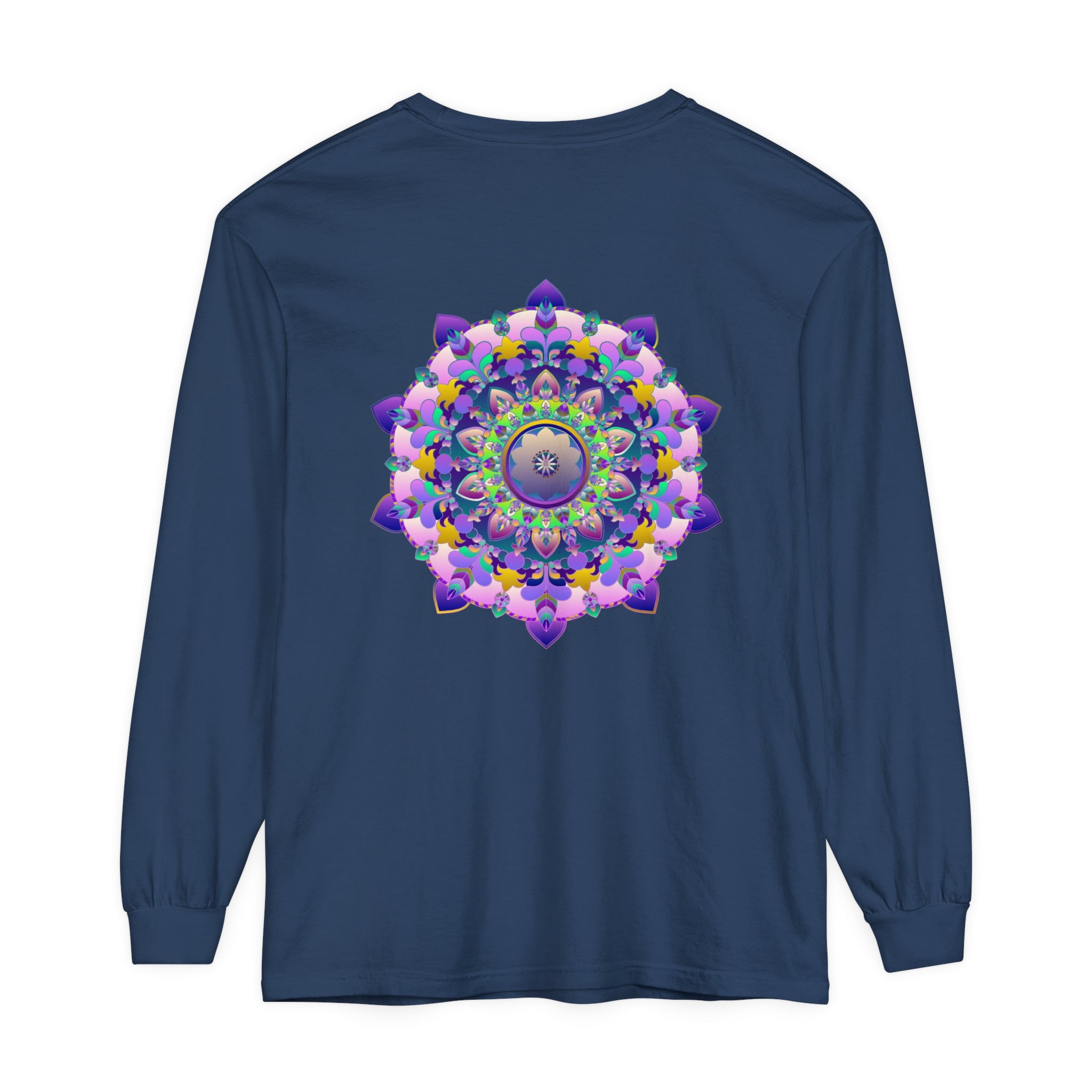 Colorful and intricate mandala design long sleeve t-shirt for all genders