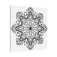Handmade Mandala Art - Black & White Wall Art - Matte Canvas, Stretched, 125 - Intricately designed circular pattern in monochrome colors