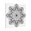 Handmade Mandala Art - Black & White Wall Art - Matte Canvas, Stretched, 125 - Intricately designed circular pattern in monochrome colors