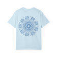 Handmade Mandala Art Tshirt featuring intricate designs on a unisex garment-dyed tee