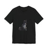 Black Cat Mystery - T-Shirt: A black t-shirt with a mysterious black cat design