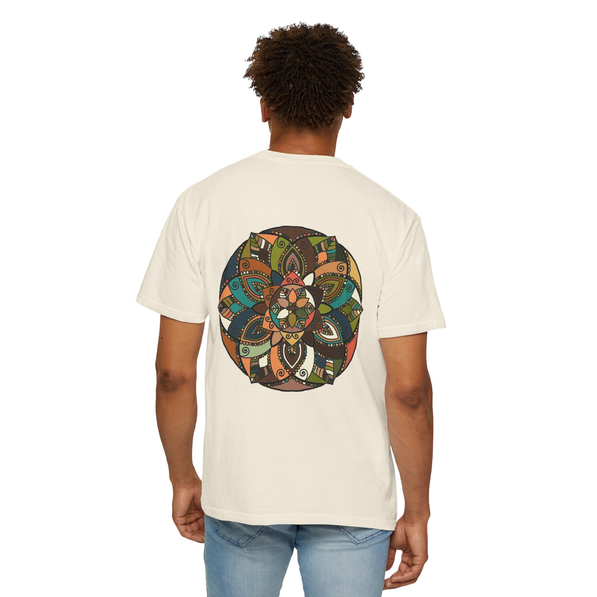 Mandala Earth Flora T-Shirt — Earthy Tones Geometric Art Tee
