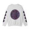 Unisex Heavy Blend™ Crewneck Sweatshirt with Purple Mandala Design, a cozy and stylish garment perfect for casual wear or lounging at home