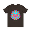 Vibrant and colorful mandala t-shirt featuring psychedelic art design