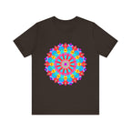 Vibrant and colorful mandala t-shirt featuring psychedelic art design