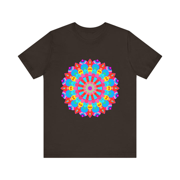 Vibrant and colorful mandala t-shirt featuring psychedelic art design