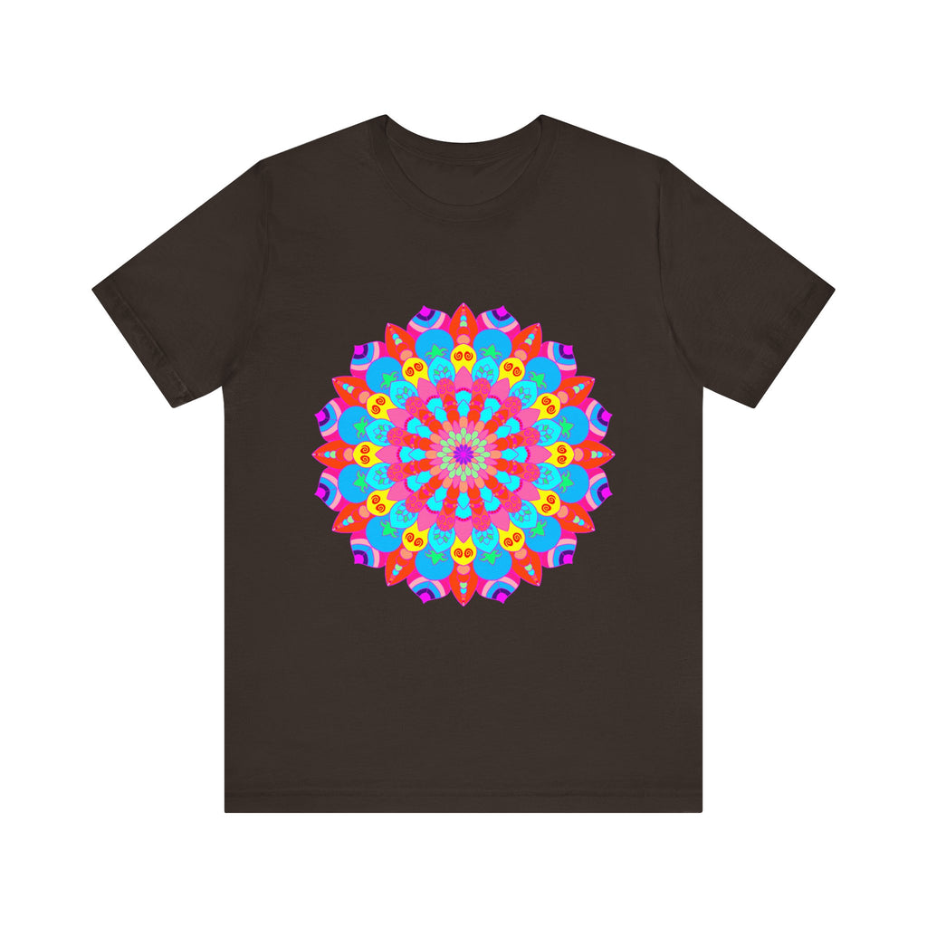 Vibrant and colorful mandala t-shirt featuring psychedelic art design