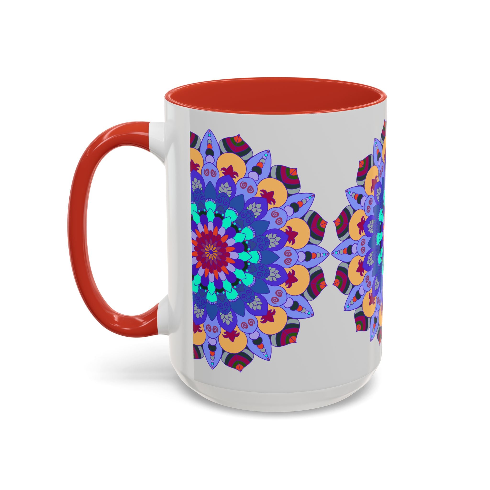 Colorful and symmetrical mandala art mug, a perfect gift for art enthusiasts