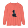 Black Cat Watercolor Long Sleeve T-Shirt featuring a beautiful watercolor design of a black cat on a comfortable long sleeve shirt