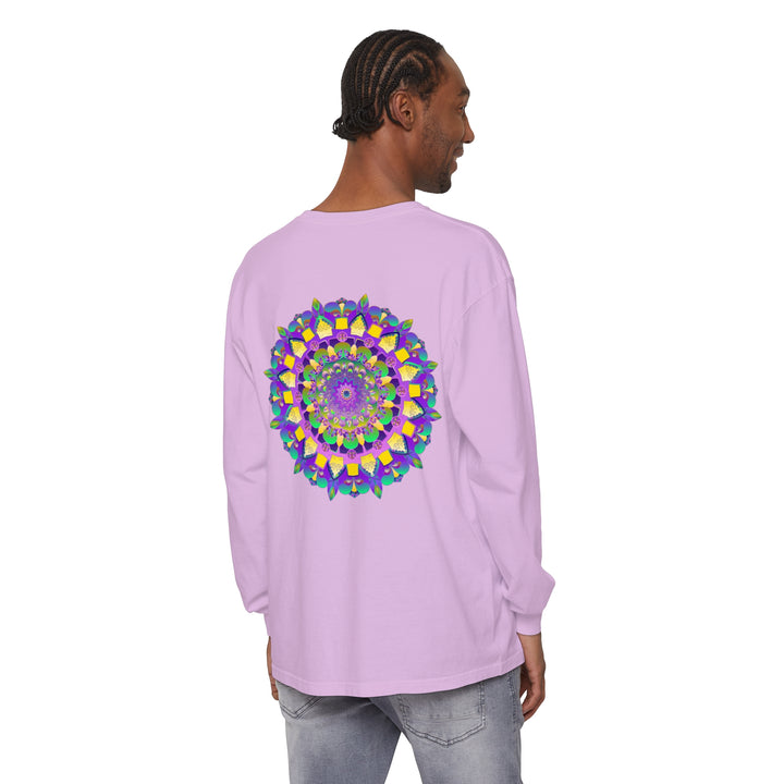 Colorful and intricate Vibrant Mandala design on Unisex Long Sleeve T-Shirt