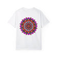 Unisex Mandala T-Shirt made of 100% Ring-Spun Cotton, featuring Hand-Drawn Mandala Art and Garment-Dyed for Extra Comfort