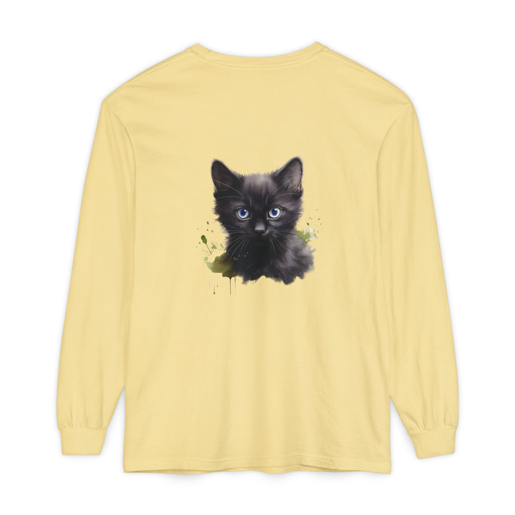 Mystische schwarze Katze – Langarm-T-Shirt