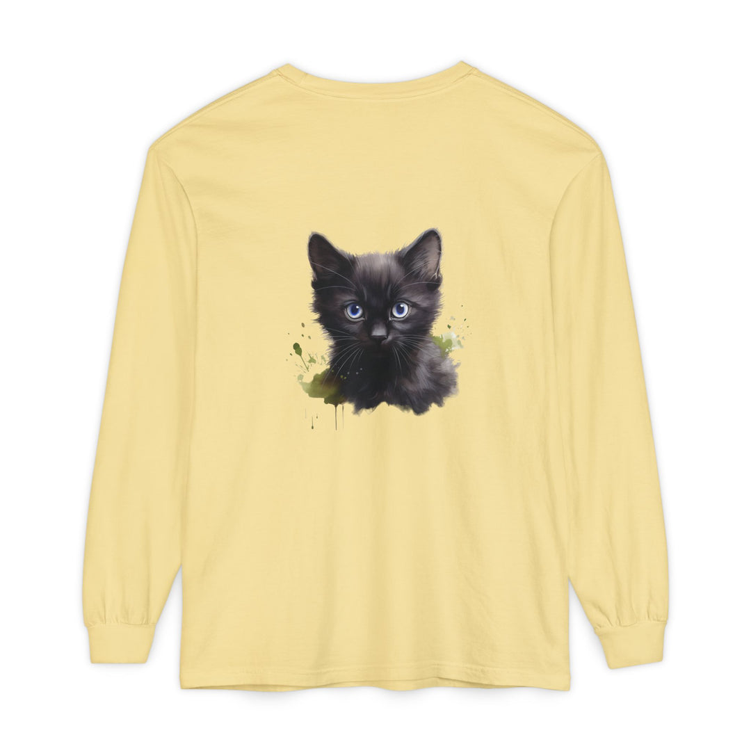 Mystische schwarze Katze – Langarm-T-Shirt