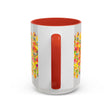 Colorful ceramic mug featuring a stunning mandala art design with flowers