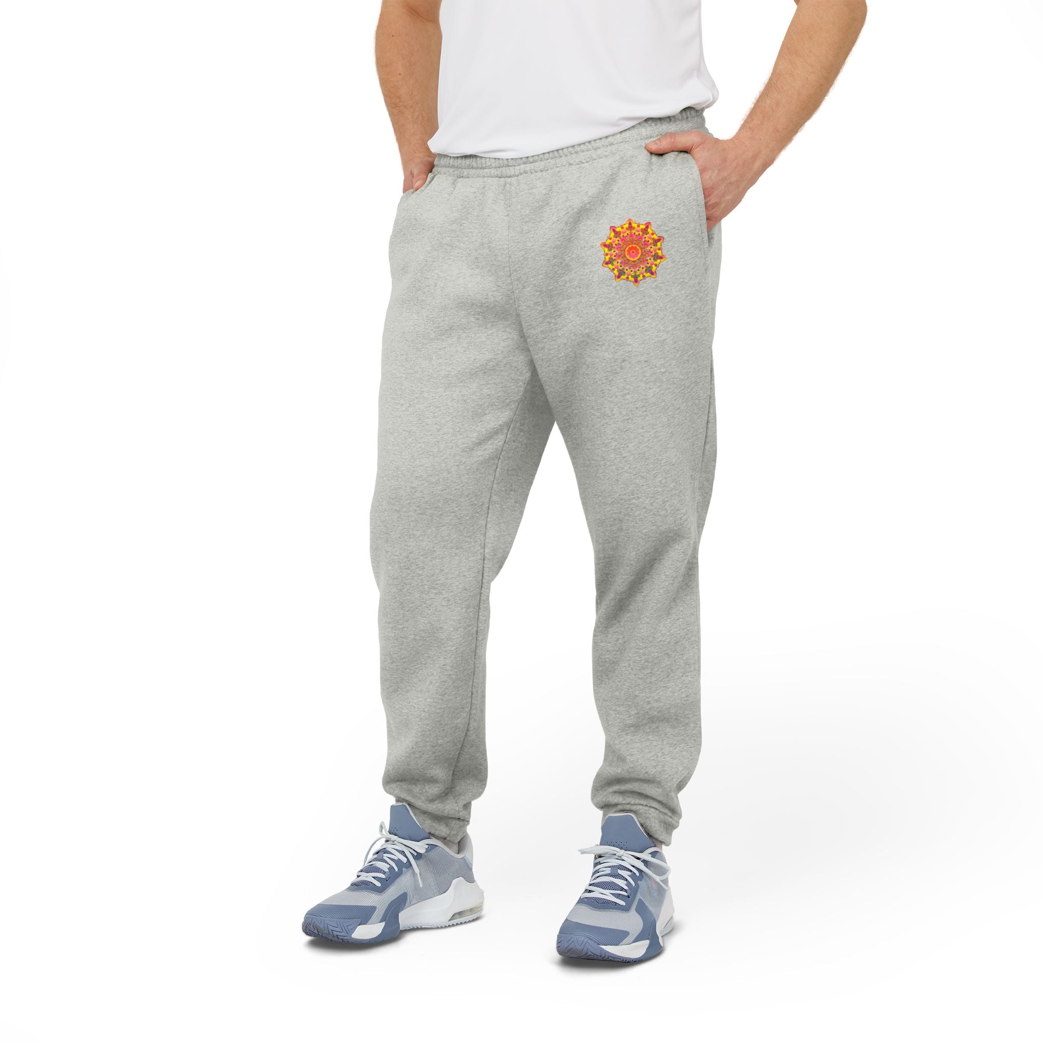 Joggers in pile Adidas con mandala psichedelico