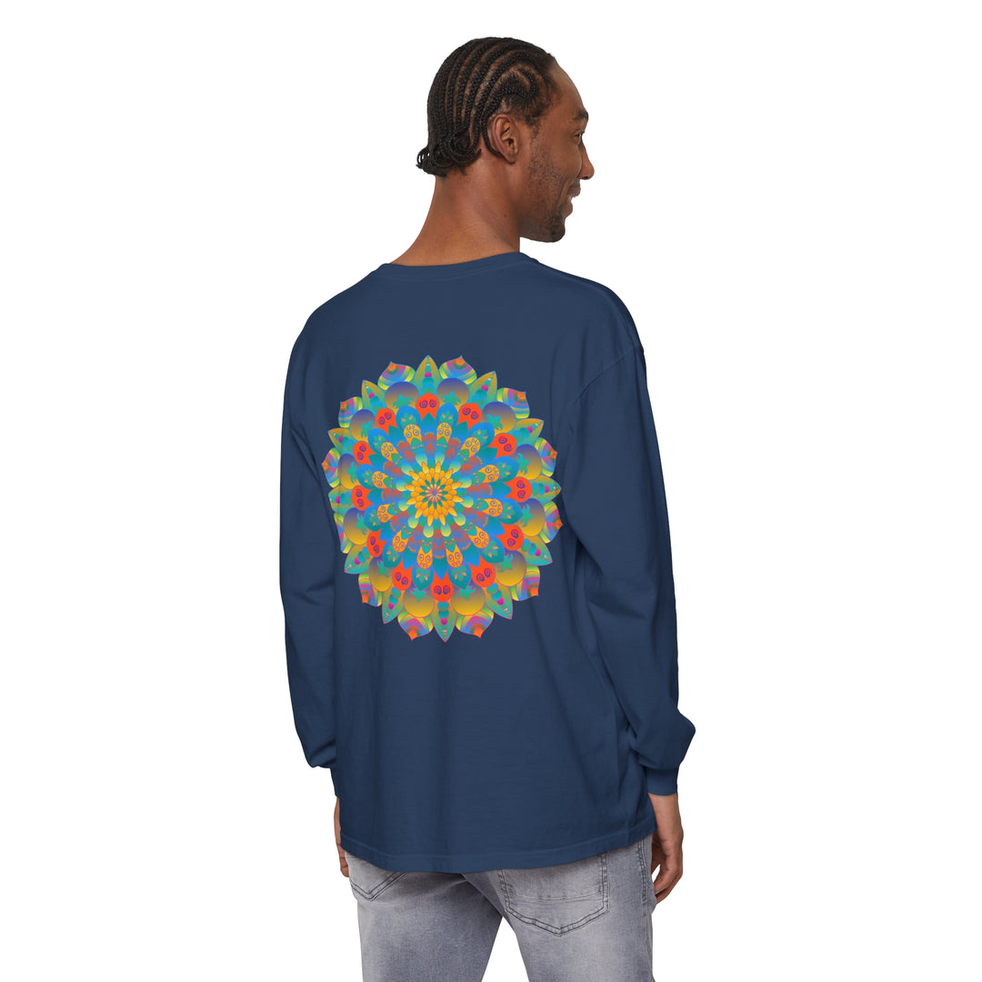 Colorful and intricate mandala design long sleeve t-shirt for men and women