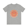 Vibrant Mandala Tee featuring a colorful design in shades of pink, yellow, orange, and green, perfect for adding a pop of color to your wardrobe